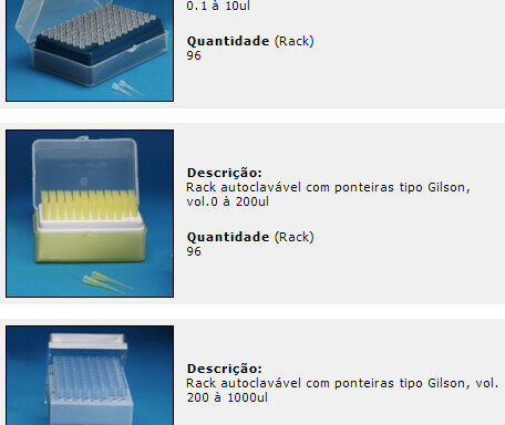 Ponteiras em rack