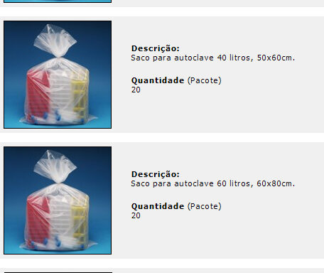 Sacos para autoclave