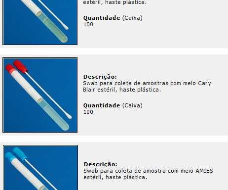 Swabs com meio para transporte