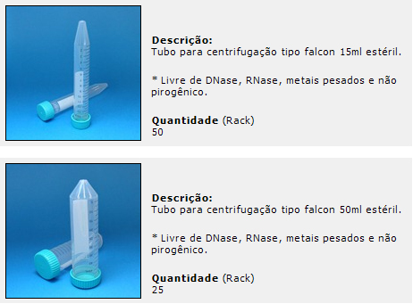 Tubos para centrifugação